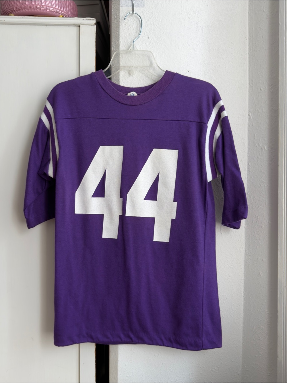 Vintage 70s 80s Artex purple ringer t-shirt jersey #44 100% cotton
